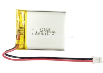 China Rechargeable 403035 Li Polymer Battery Pack 3.7V 400mAh For POS / Track / GPS supplier